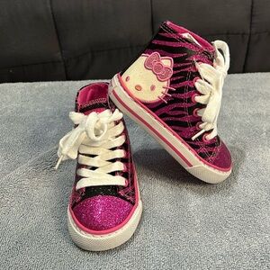 High Tops Hello Kitty Sneakers Canvas Tennis Shoes Athletic Black Pink Sanrio